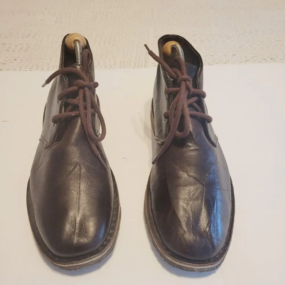 UGG Boots Mens 9 Brown Leather Leighton Chukka Desert Lace Up S/N 3275 Casual - Picture 3 of 10
